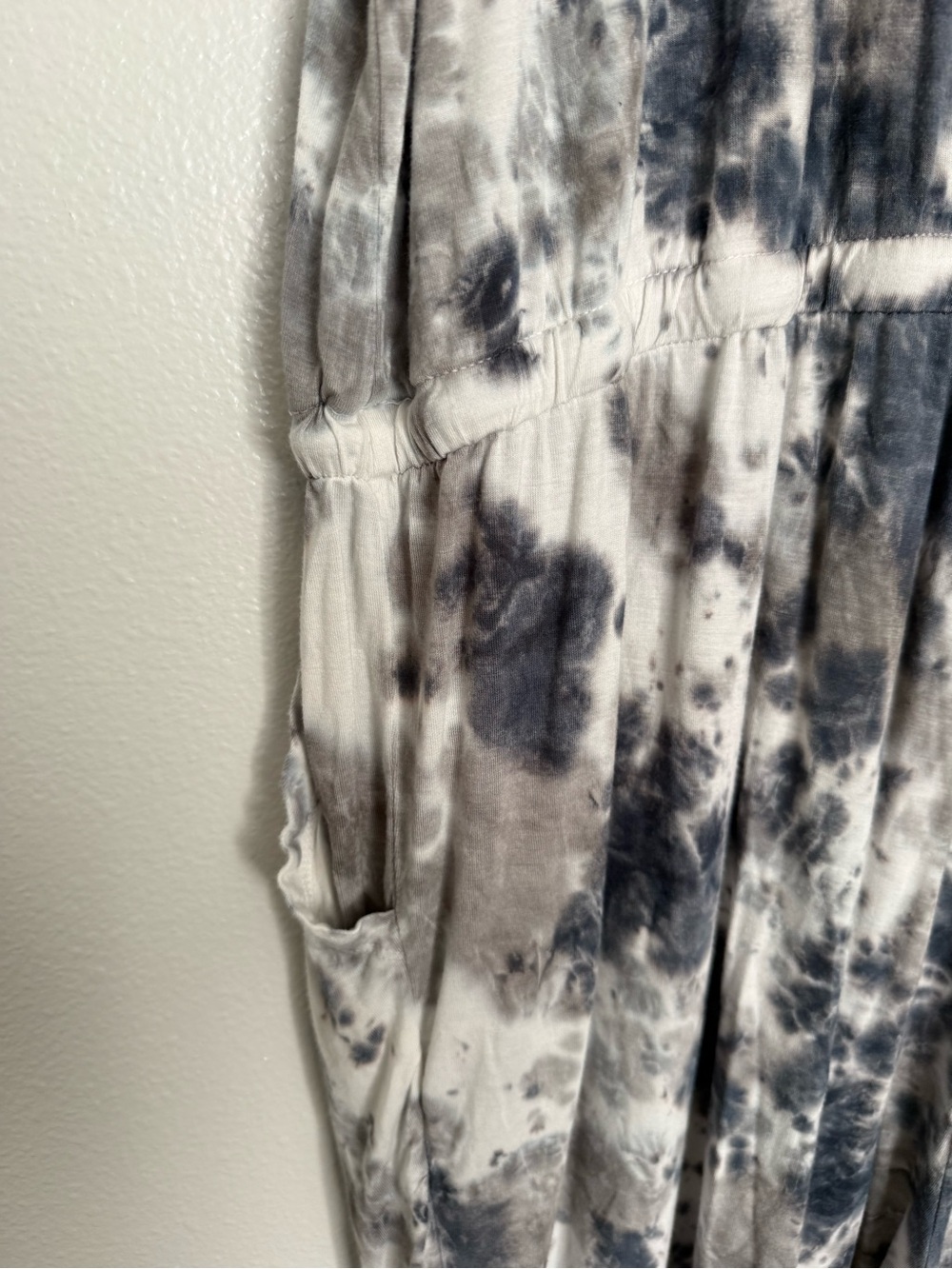 LIVI - Active Drawstring Wide Leg Gray Grey Tie Dye Cropped Jumpsuit - 26/28 - Picture 5 of 11